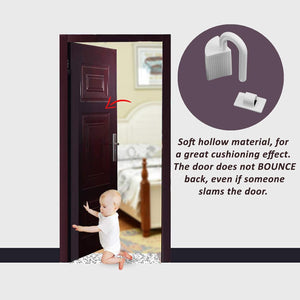 Safe-O-Kid 2 Pcs Baby Safety Door Hinge Guard | Anti-Pinch Finger Protection | Effective Baby Proofing Door Stopper – White - Door Stopper