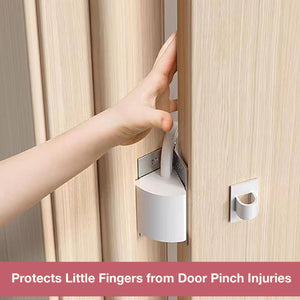 Safe-O-Kid 2 Pcs Baby Safety Door Hinge Guard | Anti-Pinch Finger Protection | Effective Baby Proofing Door Stopper – White - Door Stopper