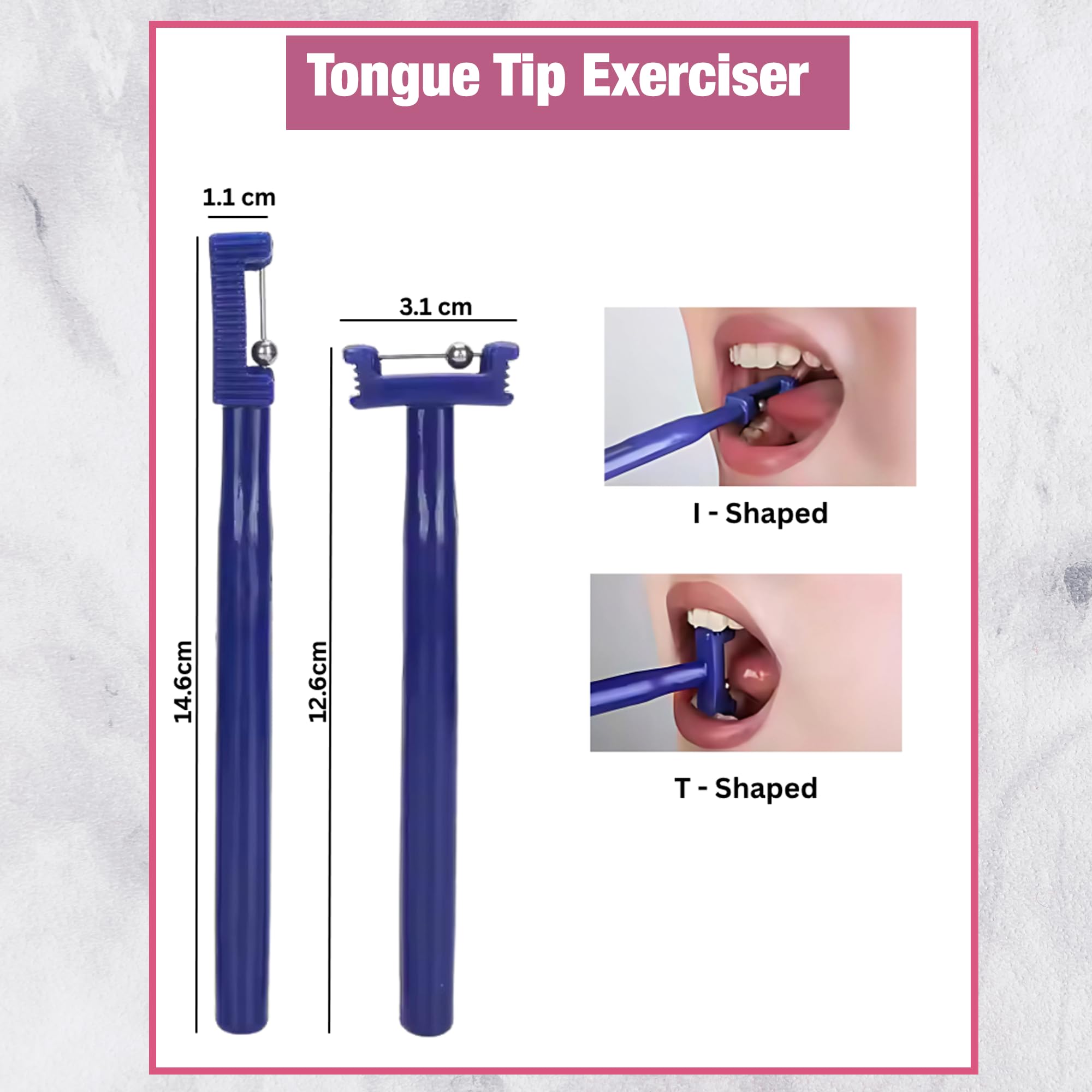 Safe - O - Kid 2 Pcs Speech Therapy Tools Tongue Training Kit | Professional Tongue Tip Exerciser for Kids & Adults | Oral Motor Exercise Set for Pronunciation, Speech Practice & Rehab | Blue - Teether