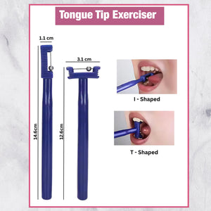 Safe - O - Kid 2 Pcs Speech Therapy Tools Tongue Training Kit | Professional Tongue Tip Exerciser for Kids & Adults | Oral Motor Exercise Set for Pronunciation, Speech Practice & Rehab | Blue - Teether