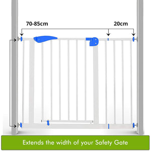 Safe-O-Kid- 20CM Safety Gate Extension- White & Blue - Safety Gate
