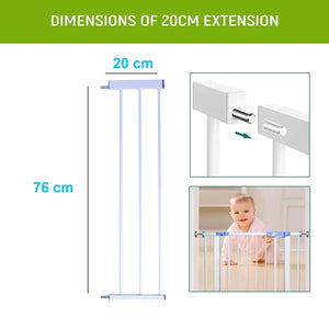 Safe-O-Kid- 20CM Safety Gate Extension- White & Blue - Safety Gate