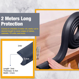 Safe-O-Kid 2MTR Edge Guard- Black - Soft Corner Guard