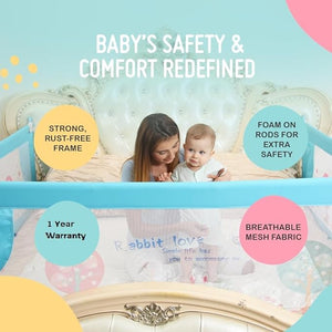 Safe-O-Kid 3 Side Bed Rails 6FT Blue | The Mom Store - Bed Rails