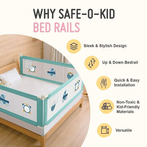 Safe-O-Kid 3 Side Bed Rails 6FT Green | The Mom Store - Bed Rails