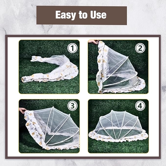 Safe - O - Kid 360° Protection Baby Mosquito Net – Foldable & Breathable Mesh - Baby Mosquito Net Portable Bed