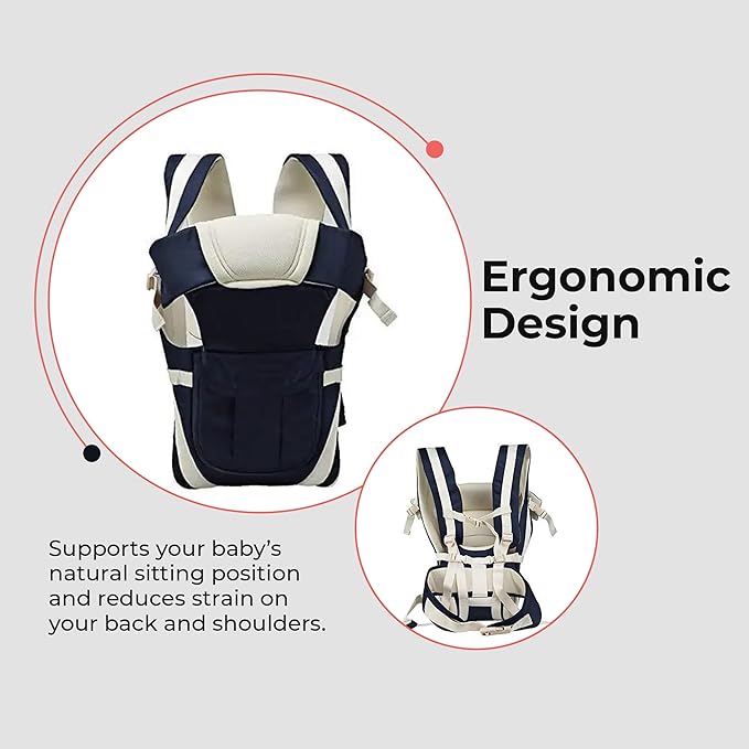 Safe - O - Kid 4 - in - 1 Baby Carrier – Front Inward Facing, Adjustable Cotton (Up to 15 kg) - Baby Carriers