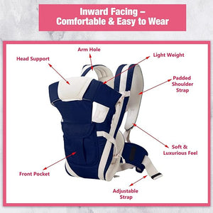 Safe - O - Kid 4 - in - 1 Baby Carrier – Front Inward Facing, Adjustable Cotton (Up to 15 kg) - Baby Carriers