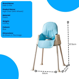 Safe-O-Kid 4-in-1 Baby High Chair Blue - Baby Feeding Gear