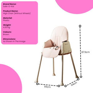 Safe-O-Kid 4-in-1 High Chair Brown - Baby Feeding Gear