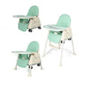 Safe - O - Kid - 5 in 1 High Chair Table with Wheel and Cushion - Green - SOK9WHGR002