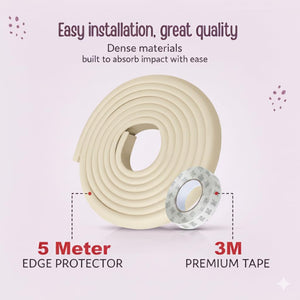 Safe-O-Kid 5m Edge Corner Guard Beige - Baby Bumper Set
