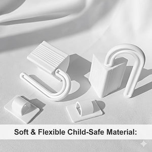 Safe-O-Kid 8 Pcs Baby Safety Door Hinge Guard | Anti-Pinch Finger Protection | Effective Baby Proofing Door Stopper – White - Door Stopper