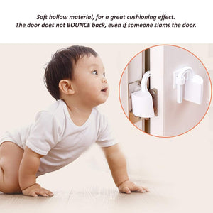 Safe-O-Kid 8 Pcs Baby Safety Door Hinge Guard | Anti-Pinch Finger Protection | Effective Baby Proofing Door Stopper – White - Door Stopper