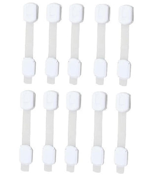Safe-O-Kid Adjustable Safety Locks Pack of 10 - Cabinet Locks