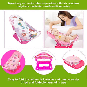 Safe-O-Kid Aqua Print Baby Bather Pink | The Mom Store - Baby Bather