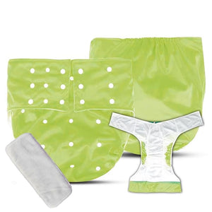 Safe - O - Kid Baby Cloth Diapers, Side Leakage Proof Washable Reusable Diaper - Green - SOK9DIAP001GREEN