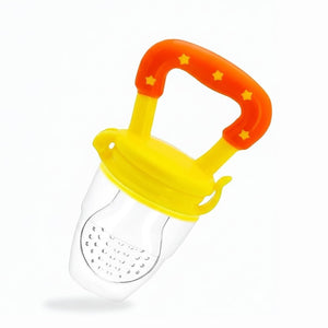 Safe - O - Kid Baby Fruit Nibbler/Pacifier - BPA - Free, 100% Pure Silicone, Teether for Baby | Soft Pacifier & Teether for Infants - Yellow - Food Feeder