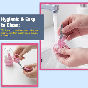 Safe-O-Kid Baby Grooming Portable Case Kit- Pink - Baby Grooming Kit