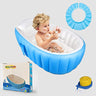 Safe - O - Kid - Baby Inflatable Bath Tub with Air Pump - Blue - S0KBPRR22P001
