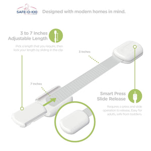 Safe-O-Kid Baby Safety Cabinet Locks 8-Pack - Cabinet Locks