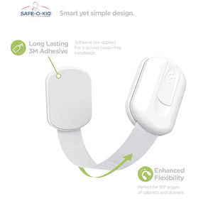 Safe-O-Kid Baby Safety Cabinet Locks 8-Pack - Cabinet Locks