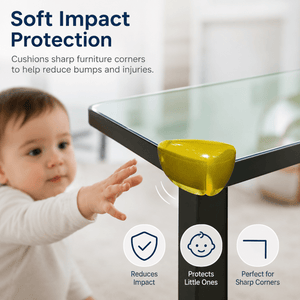 Safe-O-Kid Baby Safety Corner Protectors 4 Pcs - Soft Corner Guard