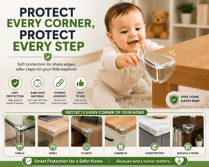 Safe-O-Kid Baby Safety Corner Protectors 4 Pcs - Soft Corner Guard