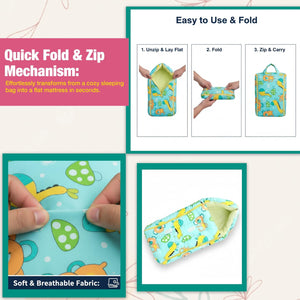 Safe - O - Kid Baby Sleeping & Carry Nest for Newborns (0–6 Months), Cotton Fabric, Green - Baby Nest