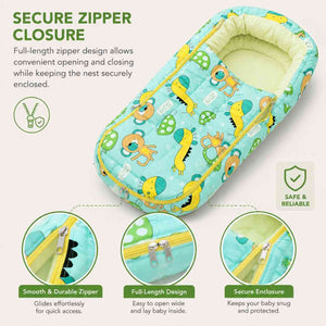 Safe-O-Kid Baby Sleeping & Carry Nest Green - Baby Nests