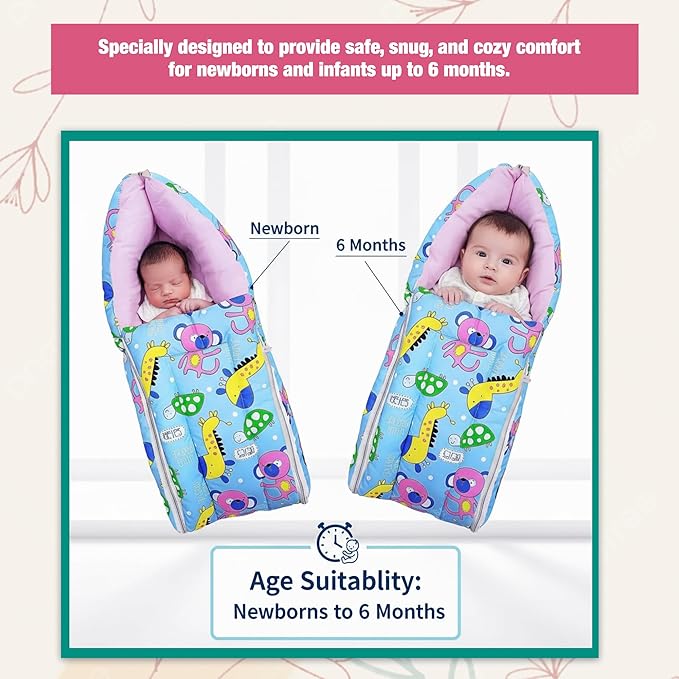 Safe - O - Kid Baby Sleeping & Carry Nest with Zipper (0–6 Months) - Baby Nest