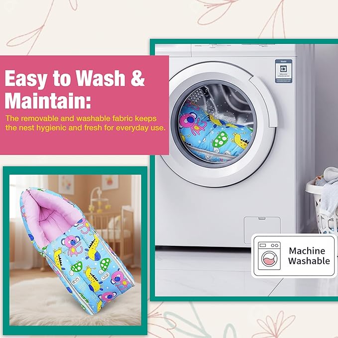 Safe - O - Kid Baby Sleeping & Carry Nest with Zipper (0–6 Months) - Baby Nest