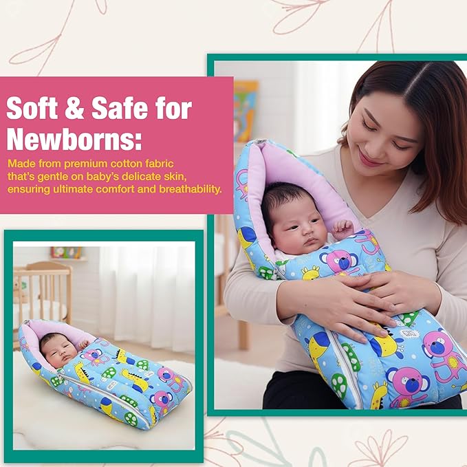 Safe - O - Kid Baby Sleeping & Carry Nest with Zipper (0–6 Months) - Baby Nest