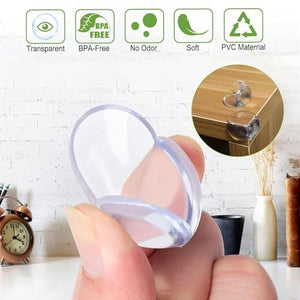 Safe - O - Kid Ball Shape Transparent Corner Guards for Baby Safety (Pack of 12) - Soft Corner Guard