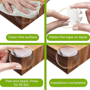 Safe - O - Kid Ball Shape Transparent Corner Guards for Baby Safety (Pack of 12) - Soft Corner Guard