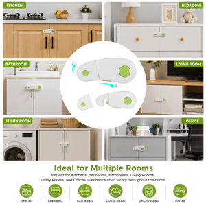 Safe-O-Kid BPA-Free Drawer Locks Pack of 4 - Cabinet Locks
