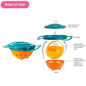 Safe-O-Kid BPA-Free Gyro Bowl Green - Feeding