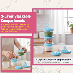 Safe - O - Kid BPA Free Portable Milk Powder Food Storage Box for Baby, Blue - Pack of 1 - Food Storage Containers