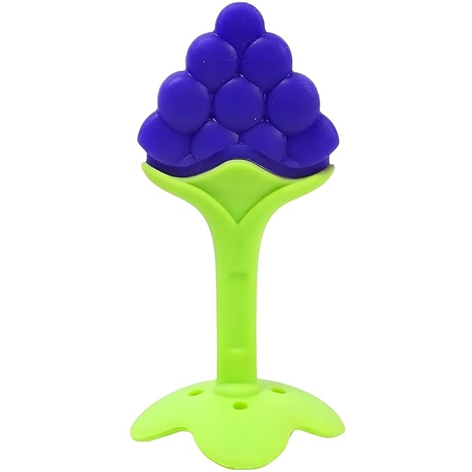 Safe - O - Kid BPA - Free Silicone Fruit Teether for Babies (Grapes Design) - Teether