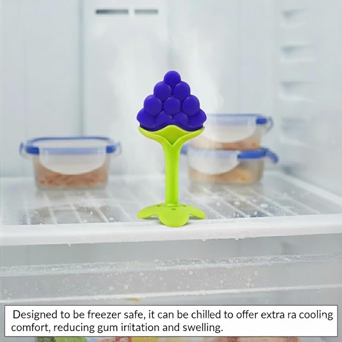 Safe - O - Kid BPA - Free Silicone Fruit Teether for Babies (Grapes Design) - Teether