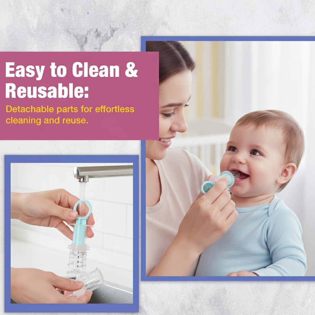 SAFE - O - KID® BPA Free Silicone Liquid Medicine Feeder Dropper with Box for Baby, Blue, Pack of 1 - Medicine Feeder