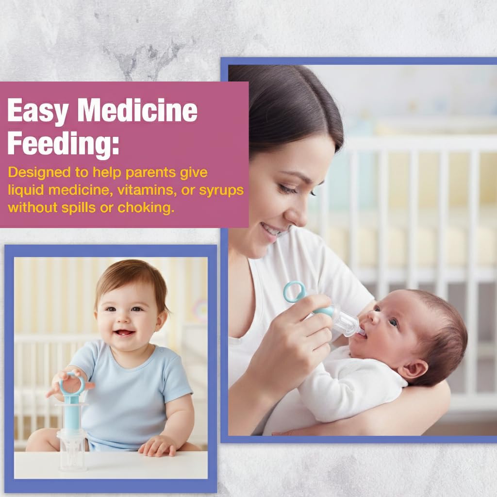 SAFE - O - KID® BPA Free Silicone Liquid Medicine Feeder Dropper with Box for Baby, Blue, Pack of 1 - Medicine Feeder