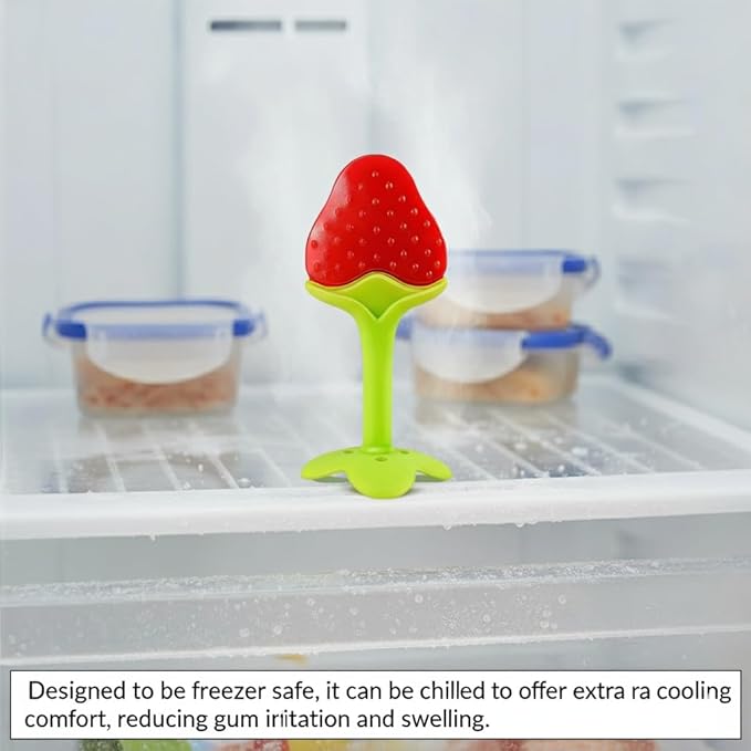 Safe - O - Kid BPA - Free Silicone Strawberry Fruit Teether for Babies - Teether