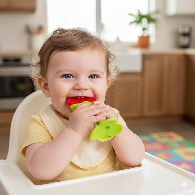 Safe - O - Kid BPA - Free Silicone Strawberry Fruit Teether for Babies - Teether