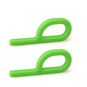 Safe - O - Kid® BPA - free silicone,P - Shape Chewy Tube - (Green Pack of 2) - SOK9CHEWP0002
