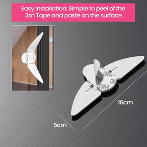 Safe-O-Kid- Butterfly Shaped Sliding Door/Window Lock (Pack of 4) - Baby Safety