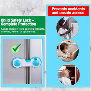 Safe-O-Kid- Cabinet Lock for Child Safety- Blue (Pack of 1) - Cabinet Locks