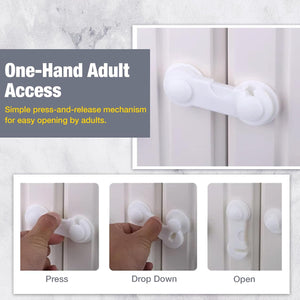 Safe-O-Kid Cabinet Safety Locks Pack of 12 White - Cabinet Locks