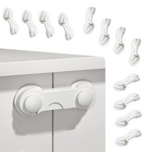 Safe-O-Kid Cabinet Safety Locks Pack of 12 White - Cabinet Locks