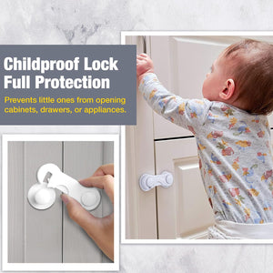 Safe-O-Kid Cabinet Safety Locks Pack of 12 White - Cabinet Locks